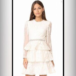 Zimmermann Maples ivory lace tiered dress